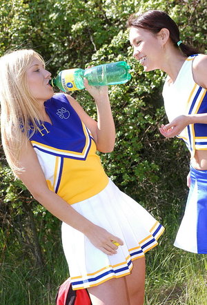 18 year old female Chloe Dash undressing on yoga mat on lawn